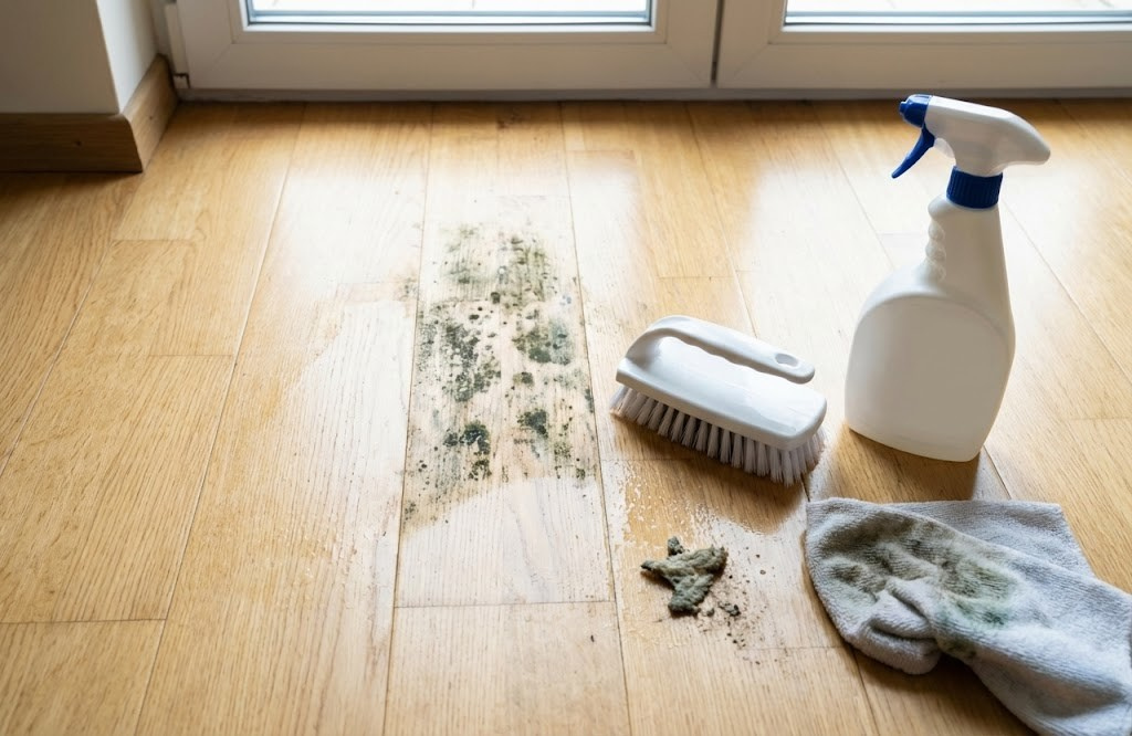 床のカビ取りで黒ずみが落ちない理由はワックス下。消毒用エタノールによる除菌と洗浄判断