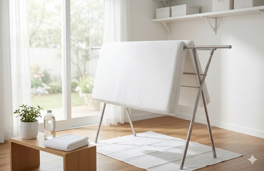 マットレス天日干しはNG！三つ折りの正しい干し方と手入れを楽にするアイテム