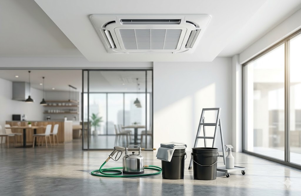 業務用エアコンの掃除頻度は？業種別の目安と電気代を抑えるための判断基準