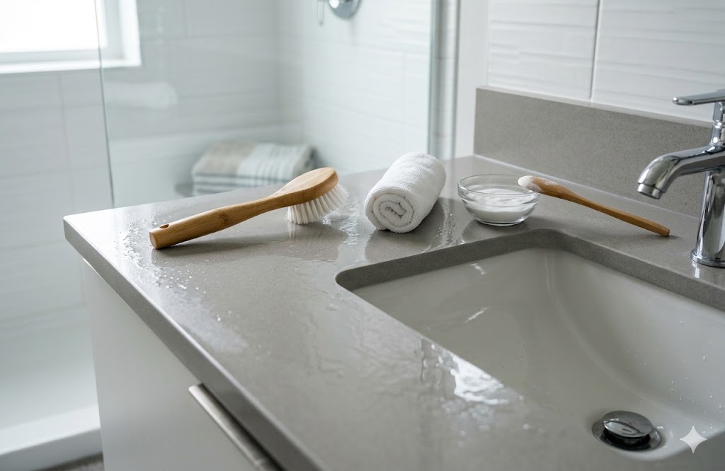 重曹で石鹸カスをラクに落とす！浴室の素材を傷めないための注意点と判断目安