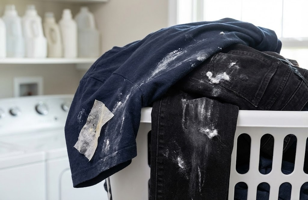 【清掃のプロ直伝】洗濯物の白い汚れ・ほこりを確実に落とす方法と4つの原因