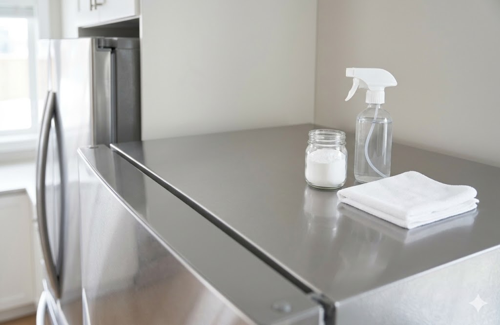 【プロ直伝】冷蔵庫の上の掃除方法｜重曹や電解水でベタつきを落とす3手順