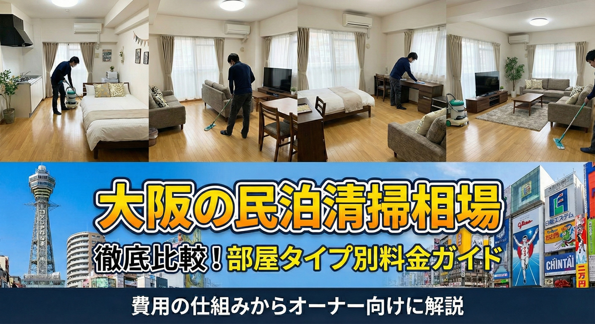 大阪の民泊清掃の相場は？費用の仕組みから民泊オーナー向けに“部屋タイプ別”で徹底比較