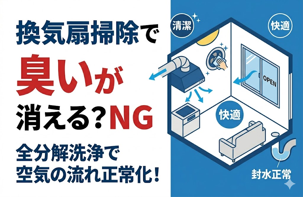 換気扇と排水管の「全分解洗浄」で空気の流れを正常化